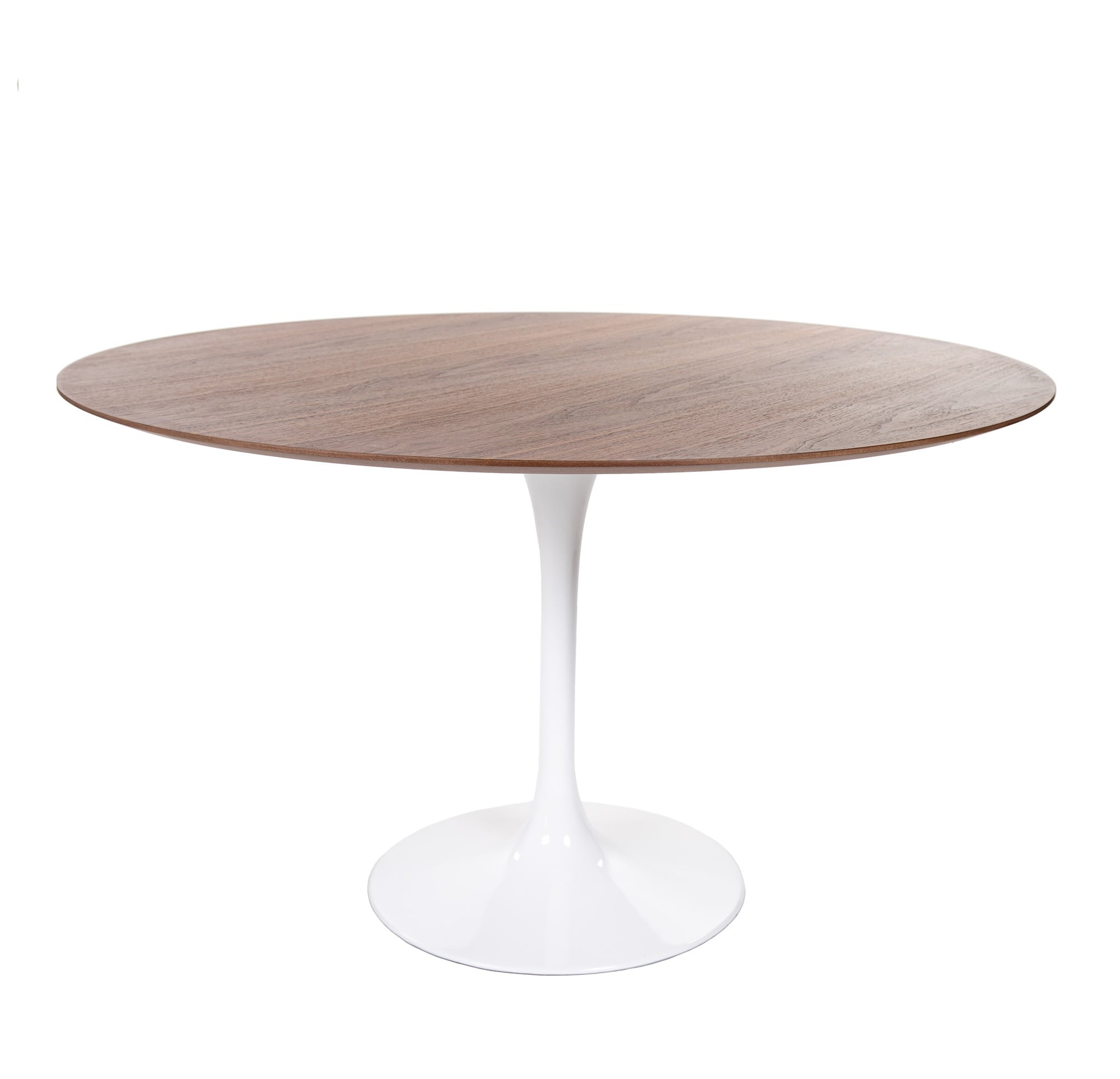Eero Saarinen style, Dining table Tulip Table 120cm Top walnut Base white