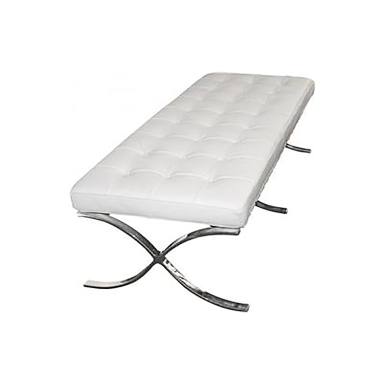 Ludwig Mies vd Rohe style, Bench Barcelona Pavillion Ottoman white