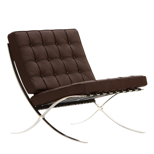 Ludwig Mies vd Rohe style, Lounge chair Barcelona Pavillion brown