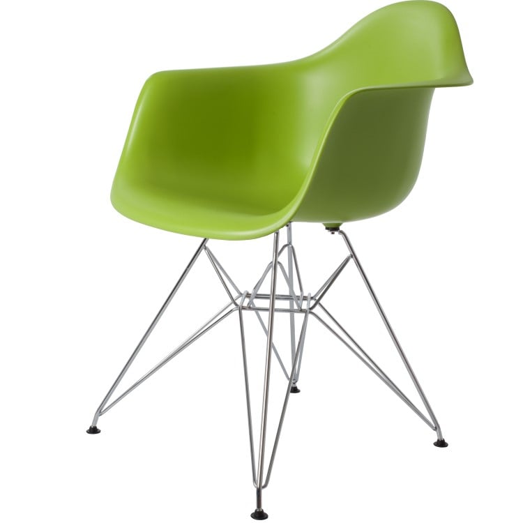 Charles Eames style, Dining chair DAR PP green