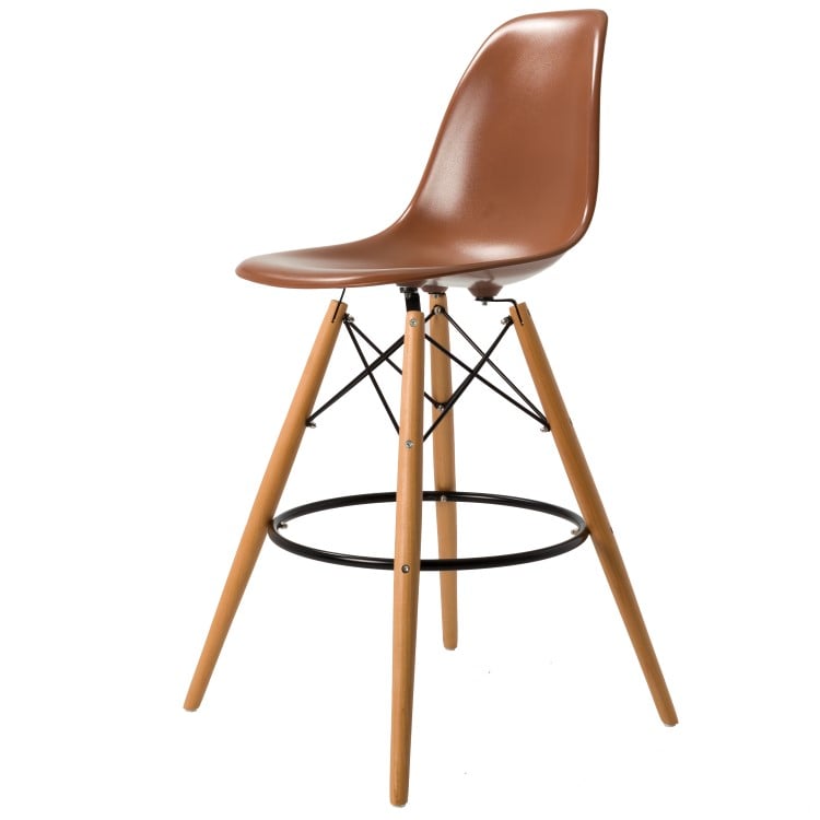 Charles Eames style, Barstool DSW stool ABS brown