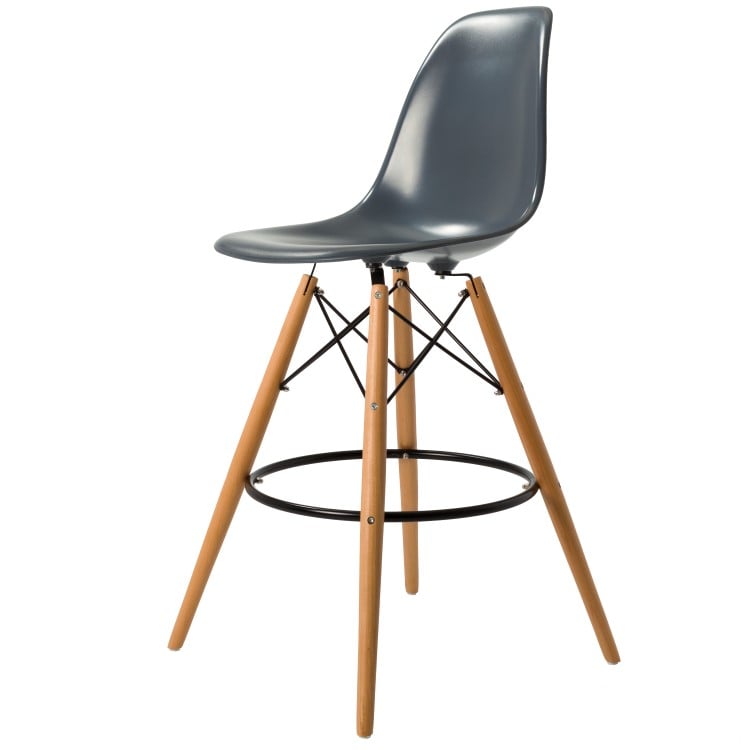 Charles Eames style, Barstool DSW stool ABS darkgrey