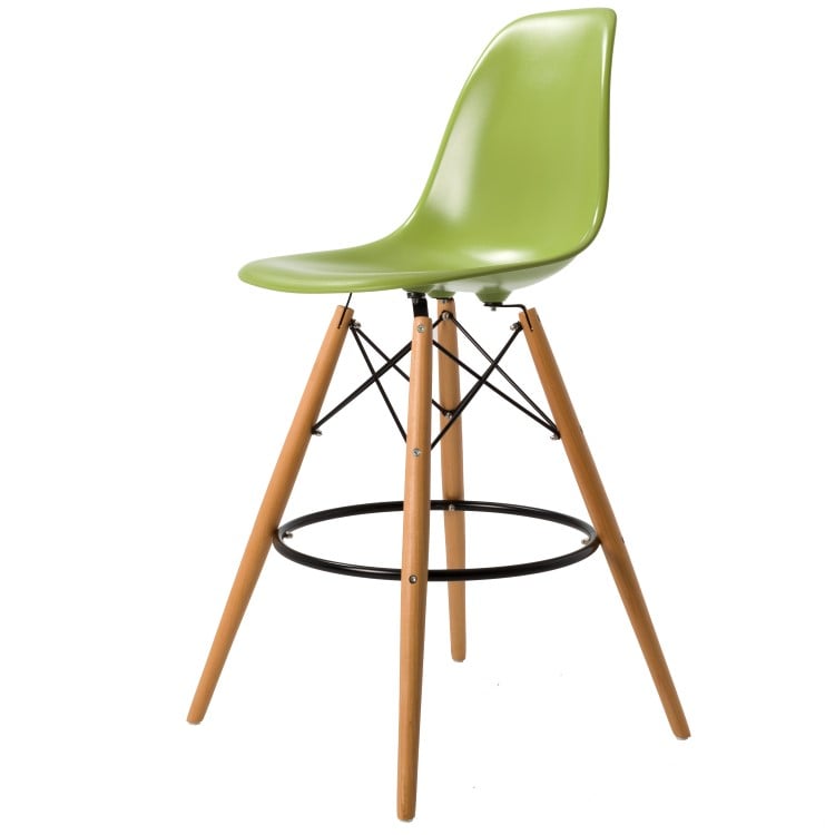 Charles Eames style, Barstool DSW stool ABS green