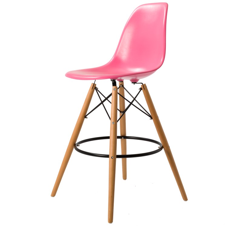 Charles Eames style, Barstool DSW stool ABS pink
