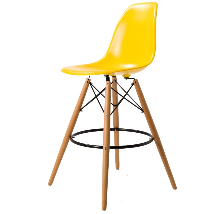 Charles Eames style, Barstool DSW stool ABS yellow