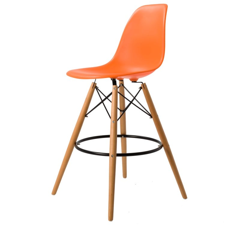 Charles Eames style, Barstool DSW matte PP orange