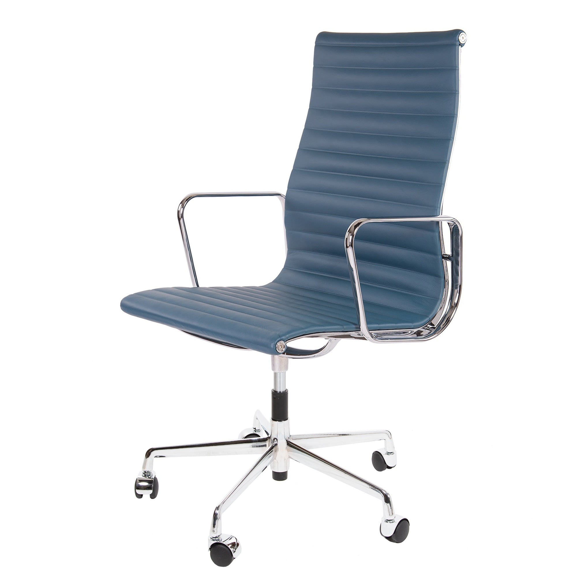 Charles Eames style, Office chair EA119 Leather blue