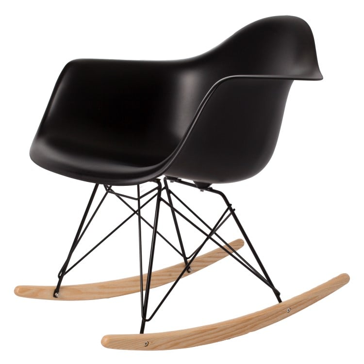 Charles Eames style, Rocking chair RAR Black base PP black