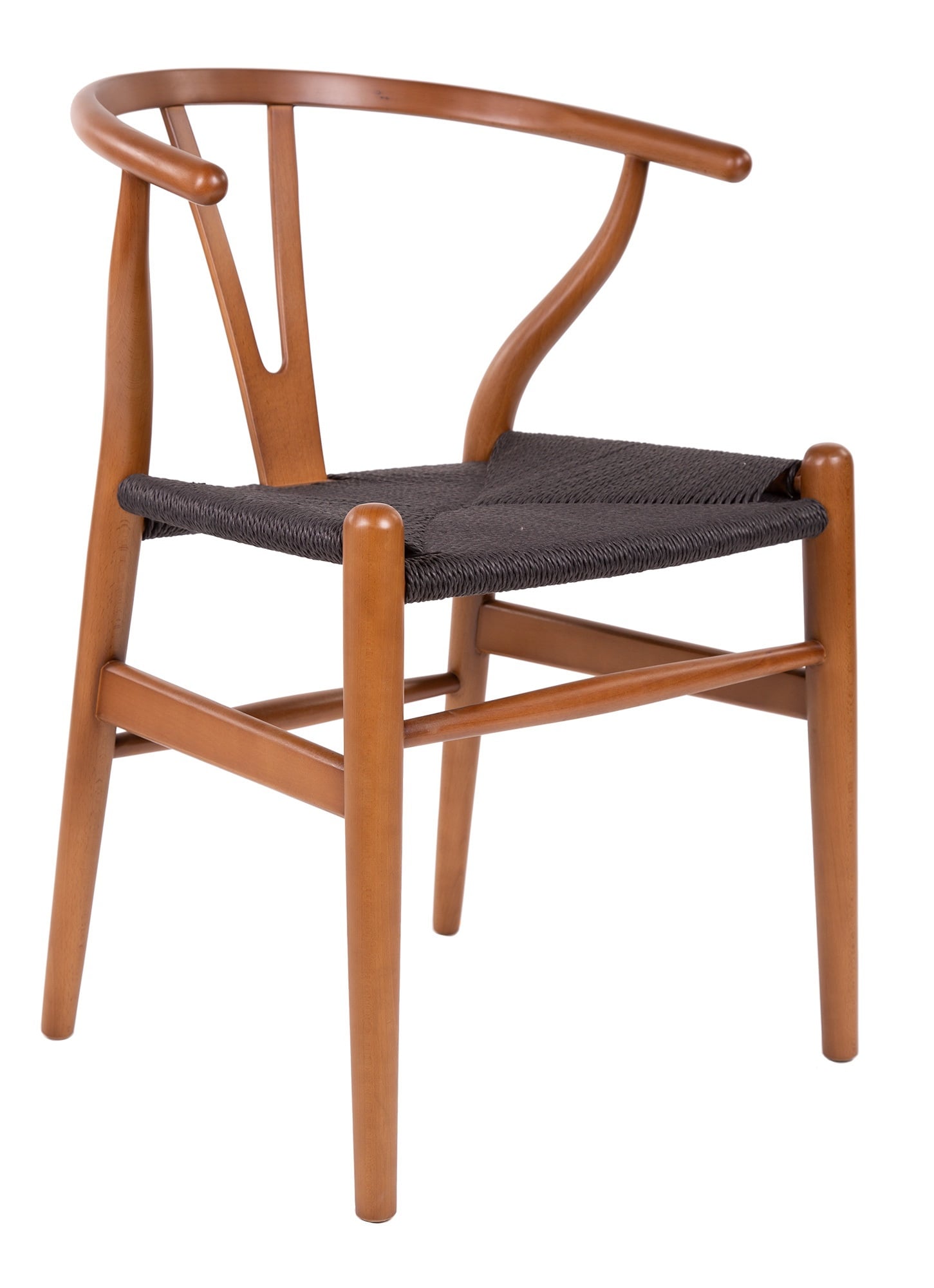 Wegner style, Dining chair Y-chair wishbone CH24 Walnut black