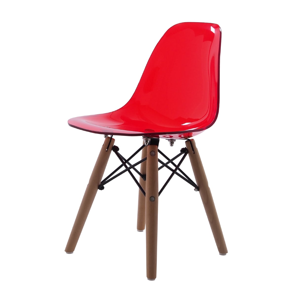 Charles Eames style, Children's chair DSW Junior transparent red
