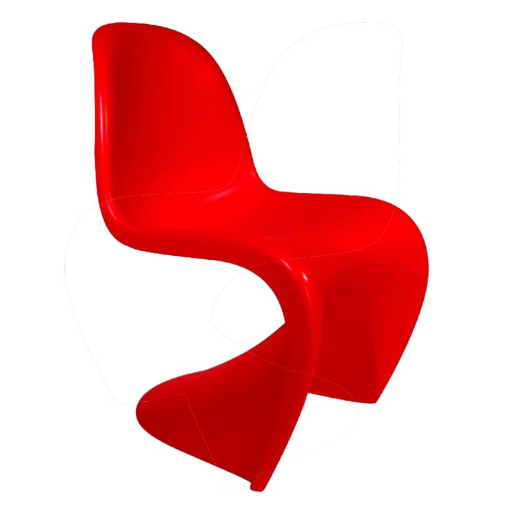 Verner Panton style, Dining chair Panton S-seat glossy red
