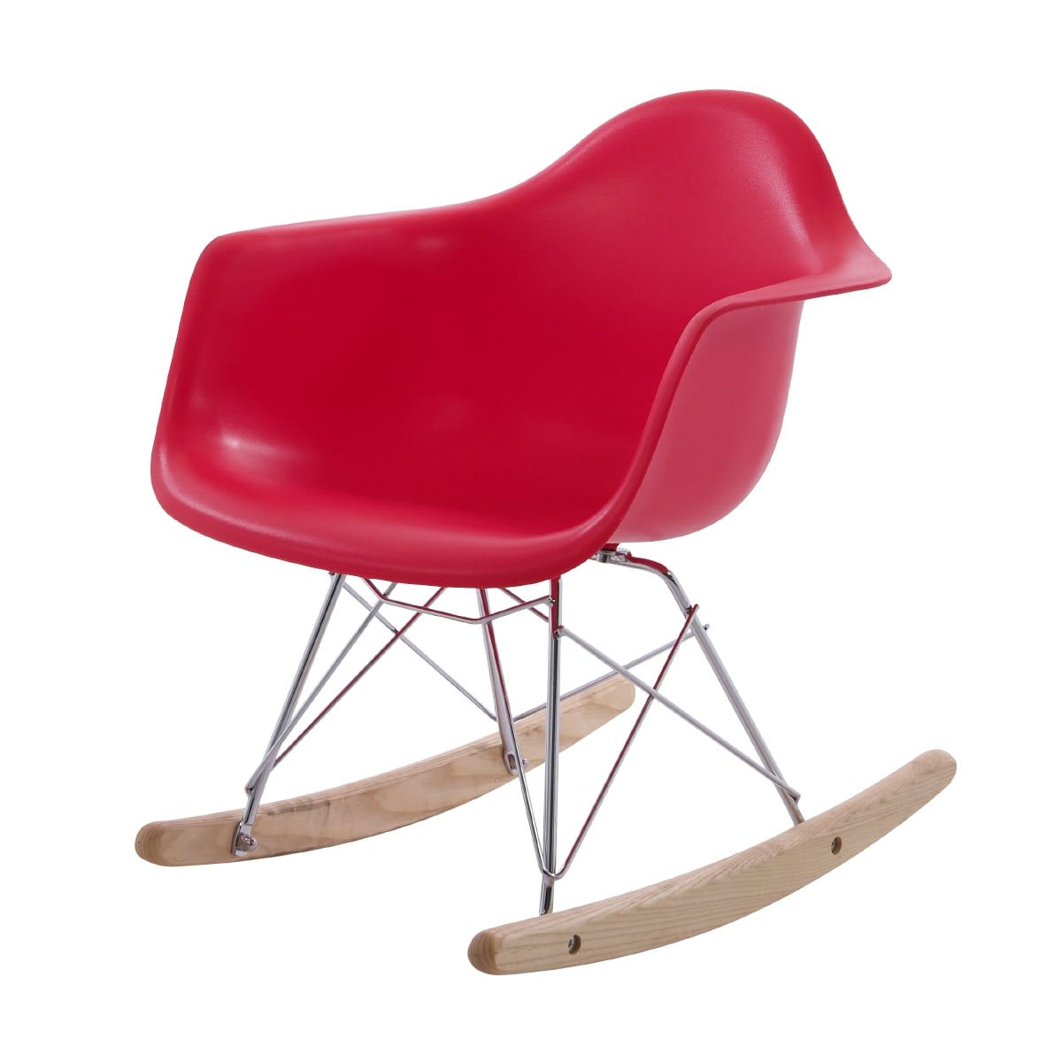 Charles Eames style, Rocking chair RAR Junior red