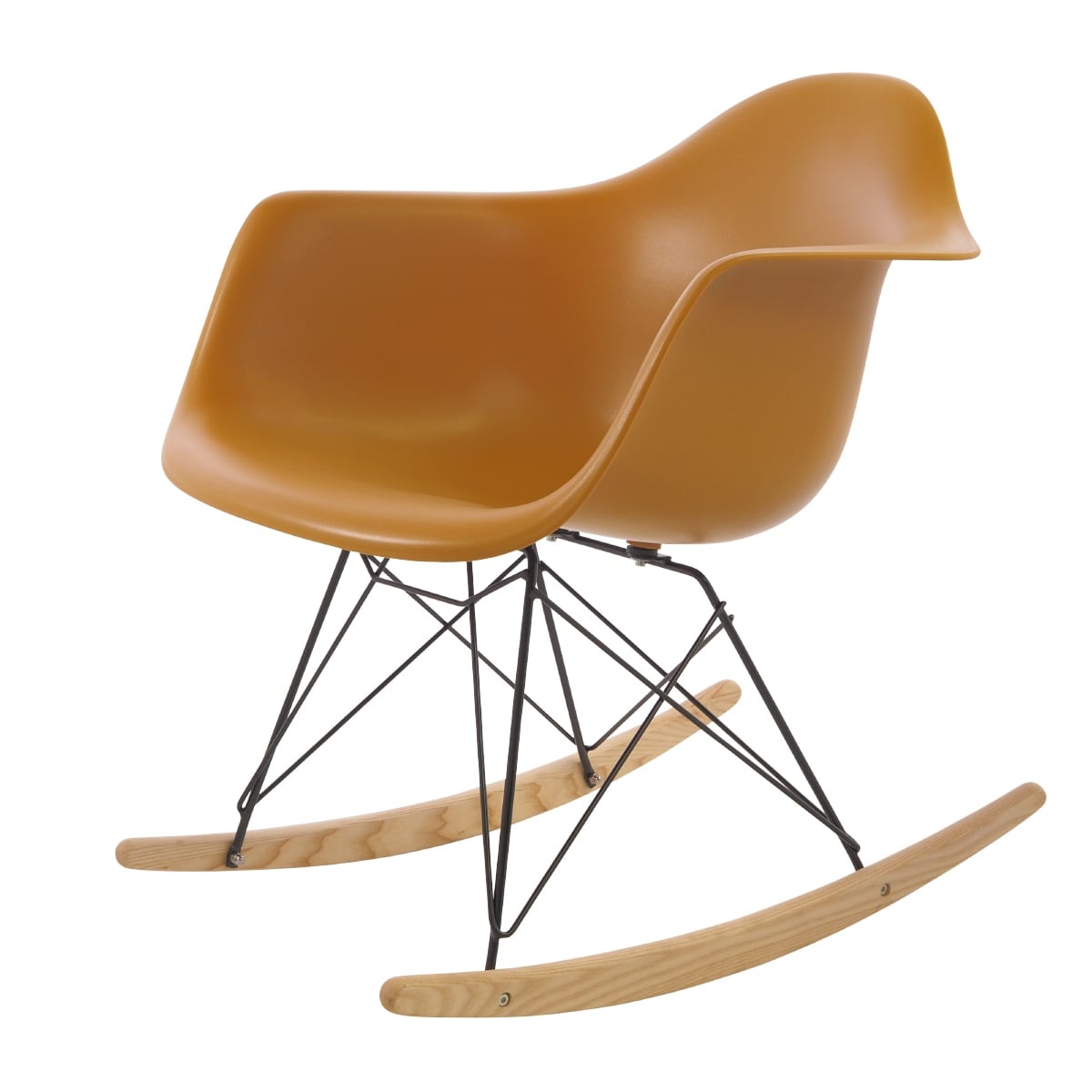 Charles Eames style, Rocking chair RAR Black base PP ginger