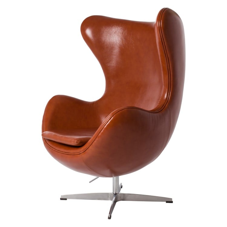 Arne Jacobsen style, Lounge chair Egg chair cognac
