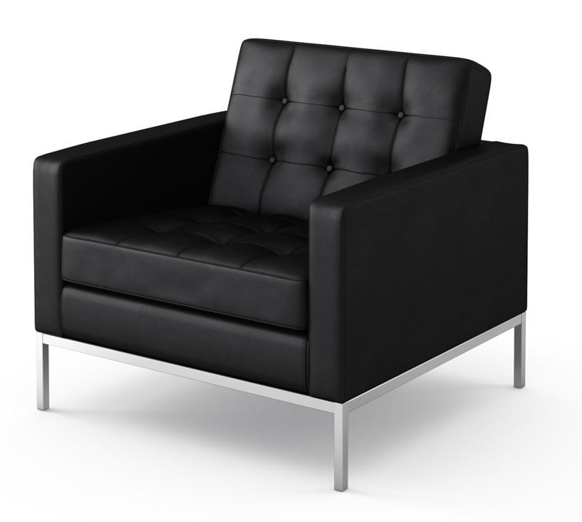 Ludwig Mies vd Rohe style, Lounge chair Florence chair black