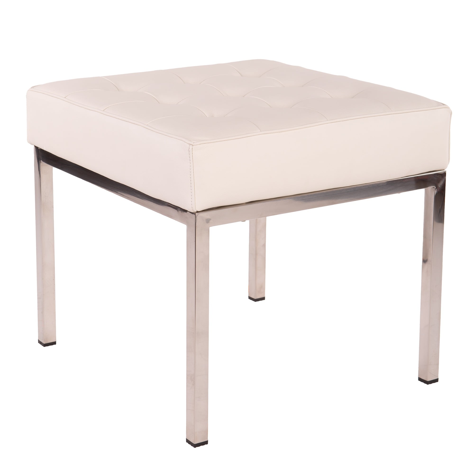 Ludwig Mies vd Rohe style, Footstool Florence white