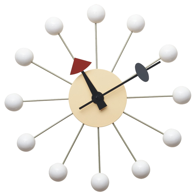 George Nelson style, Wall clock Ball Clock white