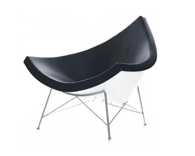 George Nelson style, Lounge chair Coconut chair black