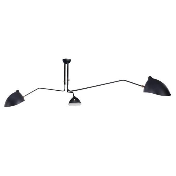 Serge Mouille style, Pendant light Contemporary 3-arm black