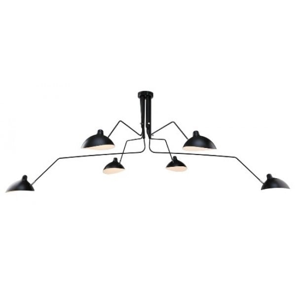 Serge Mouille style, Pendant light Contemporary 6-arm black