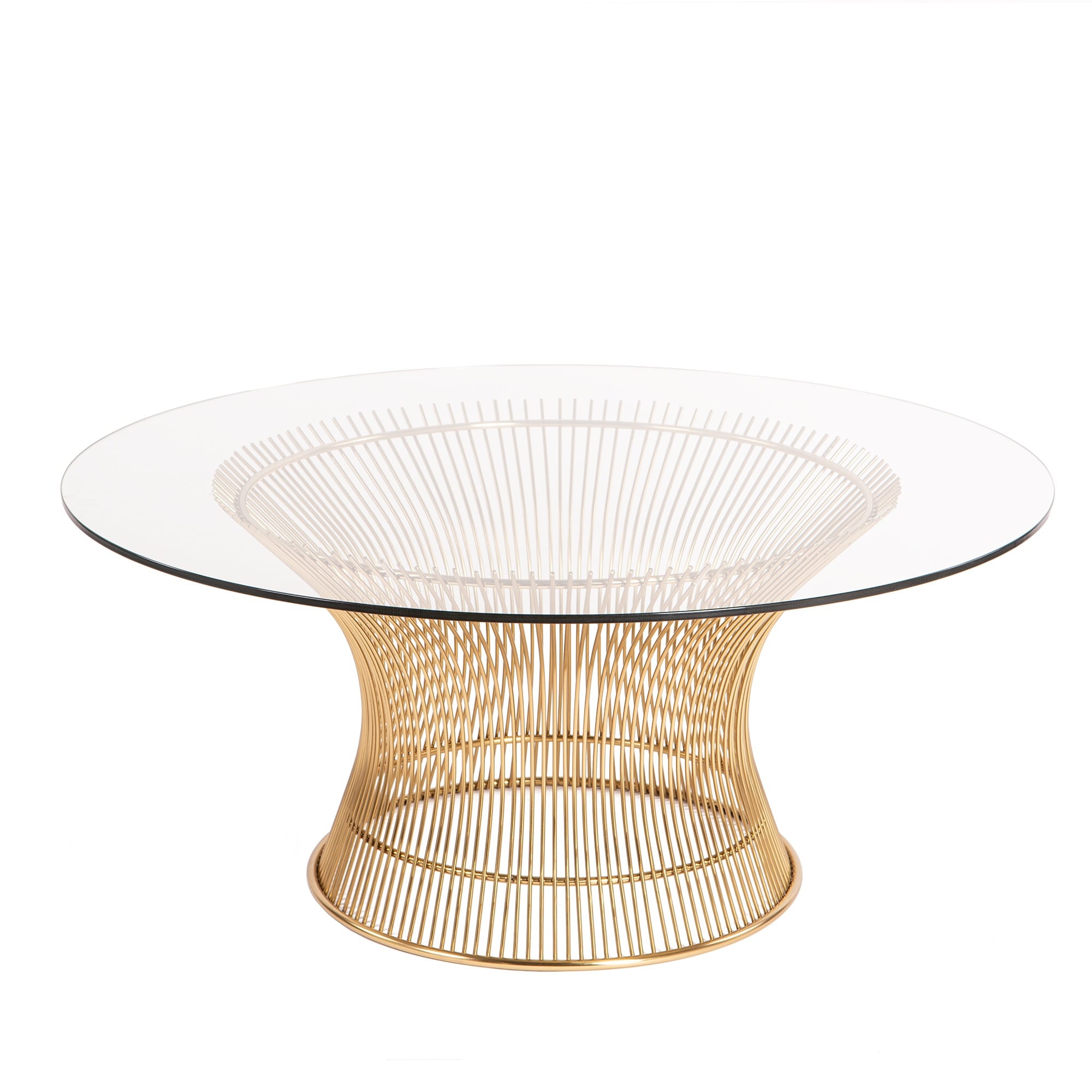 Warren Platner style, Coffee table Wire table Gold