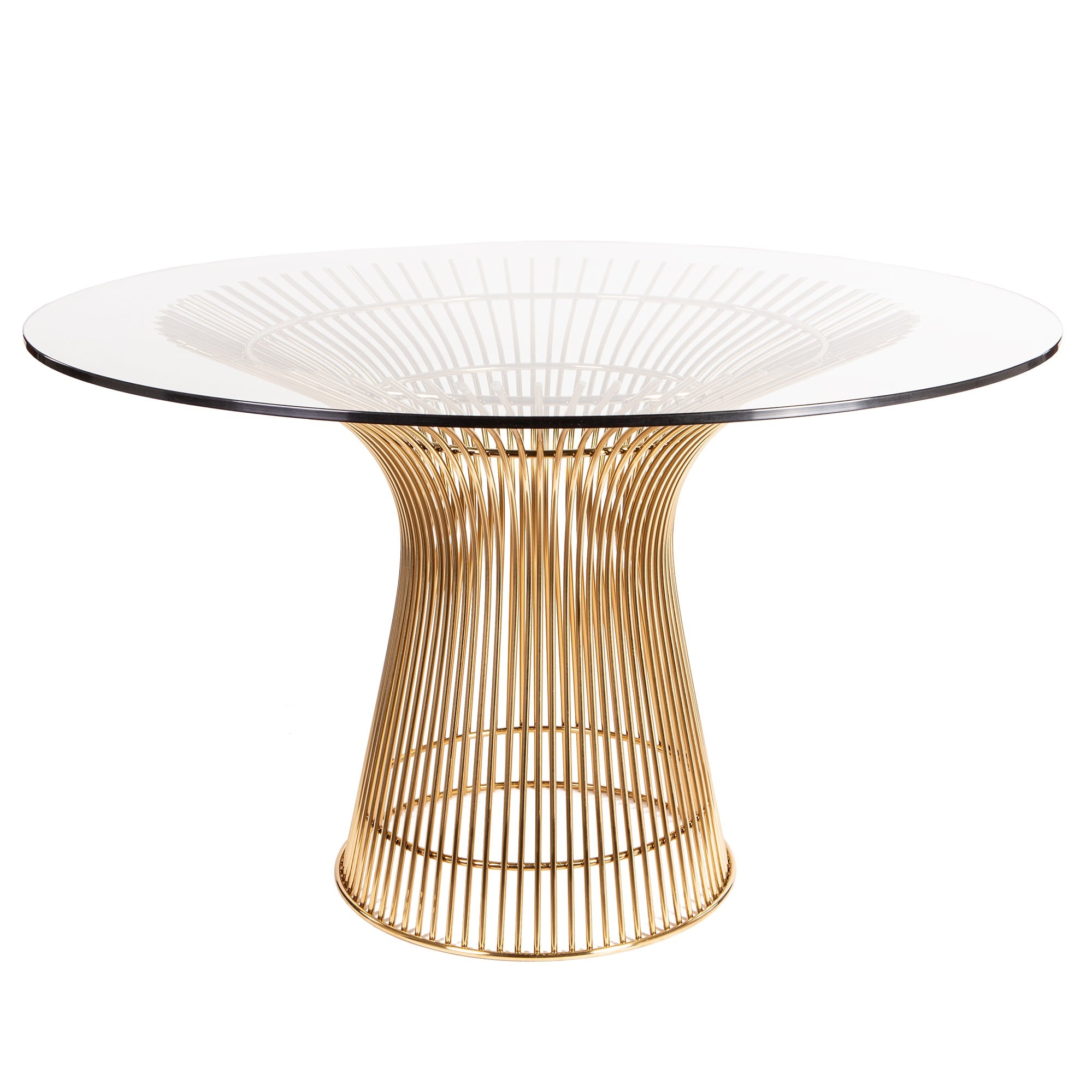 Warren Platner style, Dining table Wire table diameter 120cm gold
