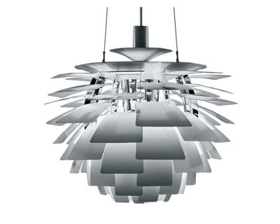 Poul Henningsen style, Pendant light Artichok lamp 92cm Aluminium