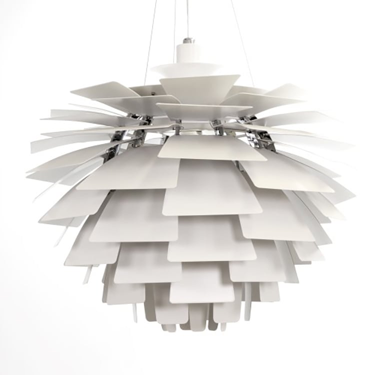 Poul Henningsen style, Pendant light Artichok lamp 48cm white