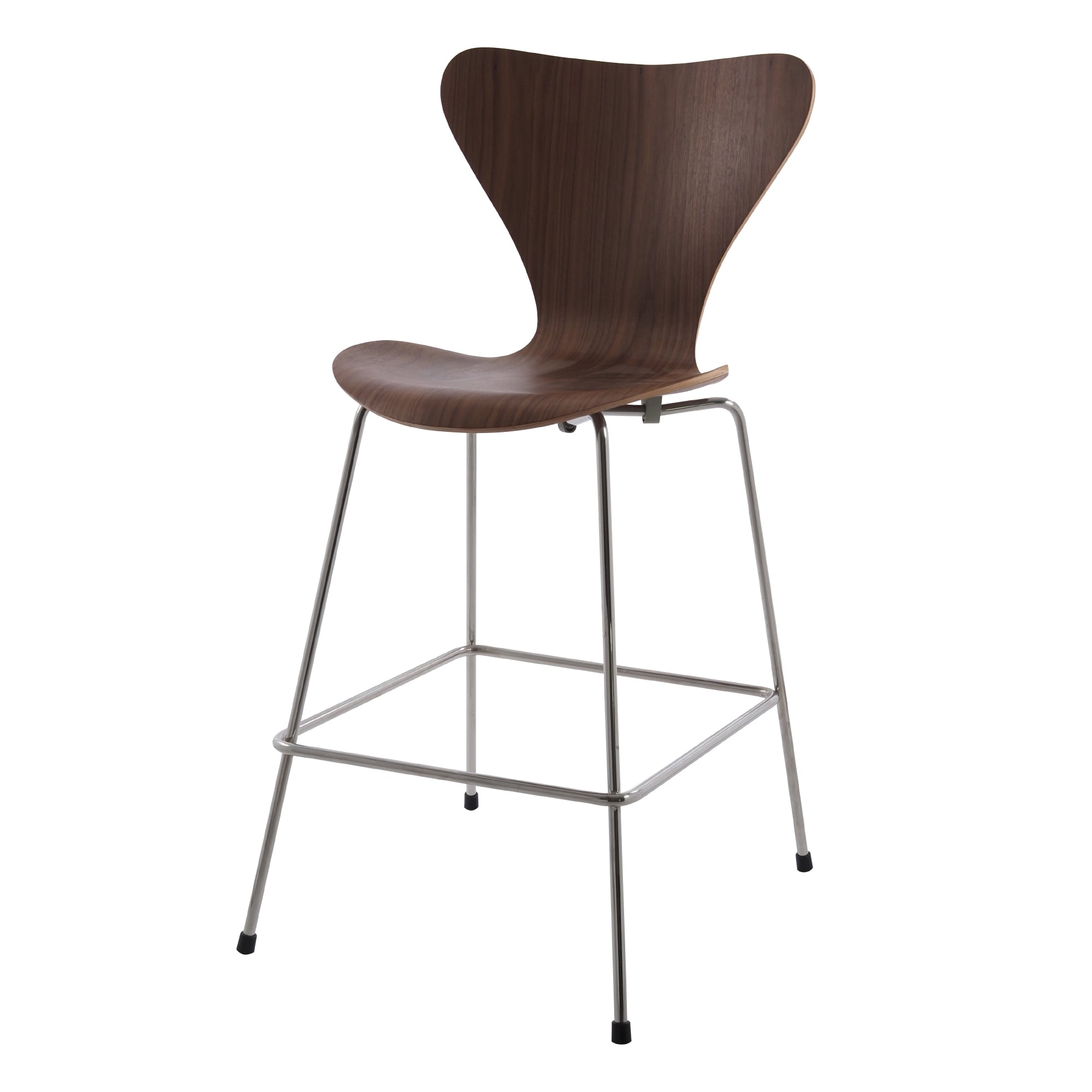 Arne Jacobsen style, Barstool Butterfly series 66cm Walnut