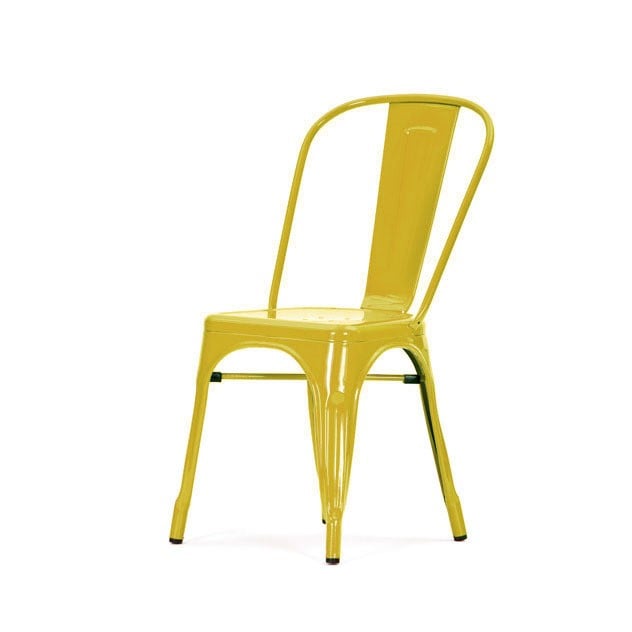 Xavier Pauchard style, Terrace chair Tolix style outdoor chair Stackable chair glossy yellow