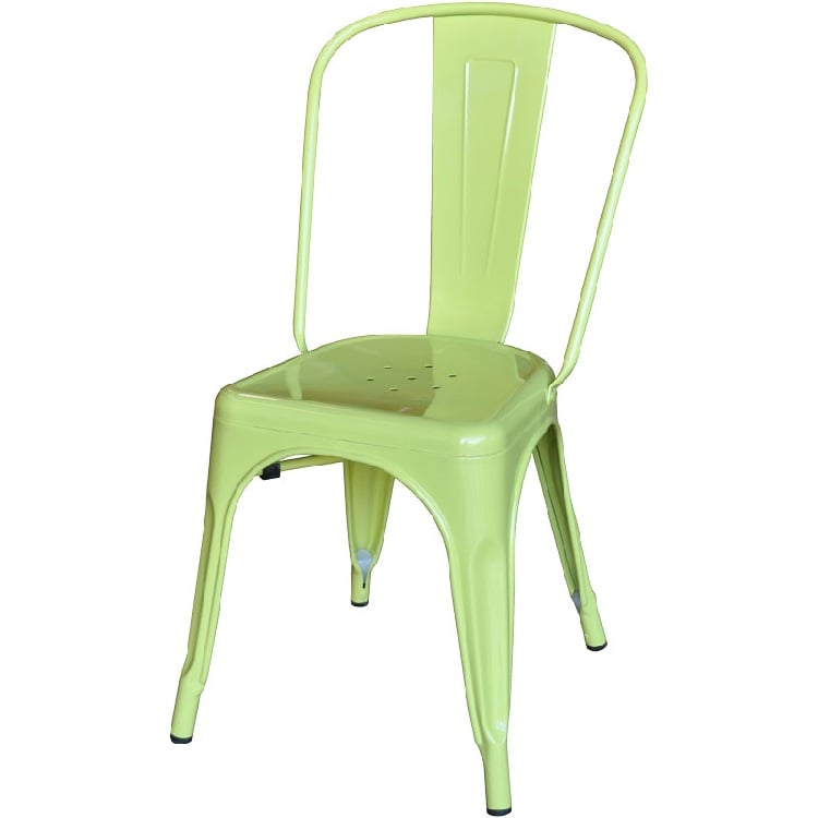 Xavier Pauchard style, Terrace chair Tolix style outdoor chair matt lightgreen